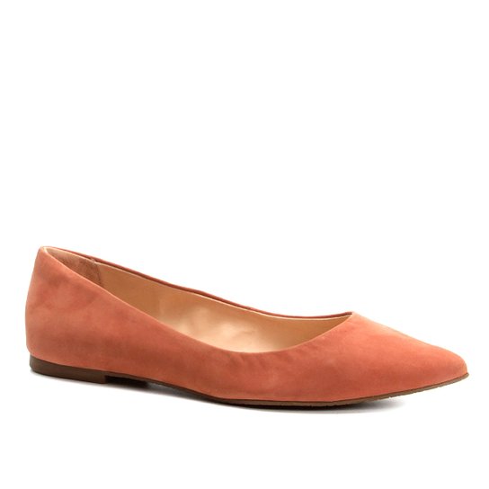 Sapatilha Couro Shoestock Básica Bico Fino Feminina - Marrom