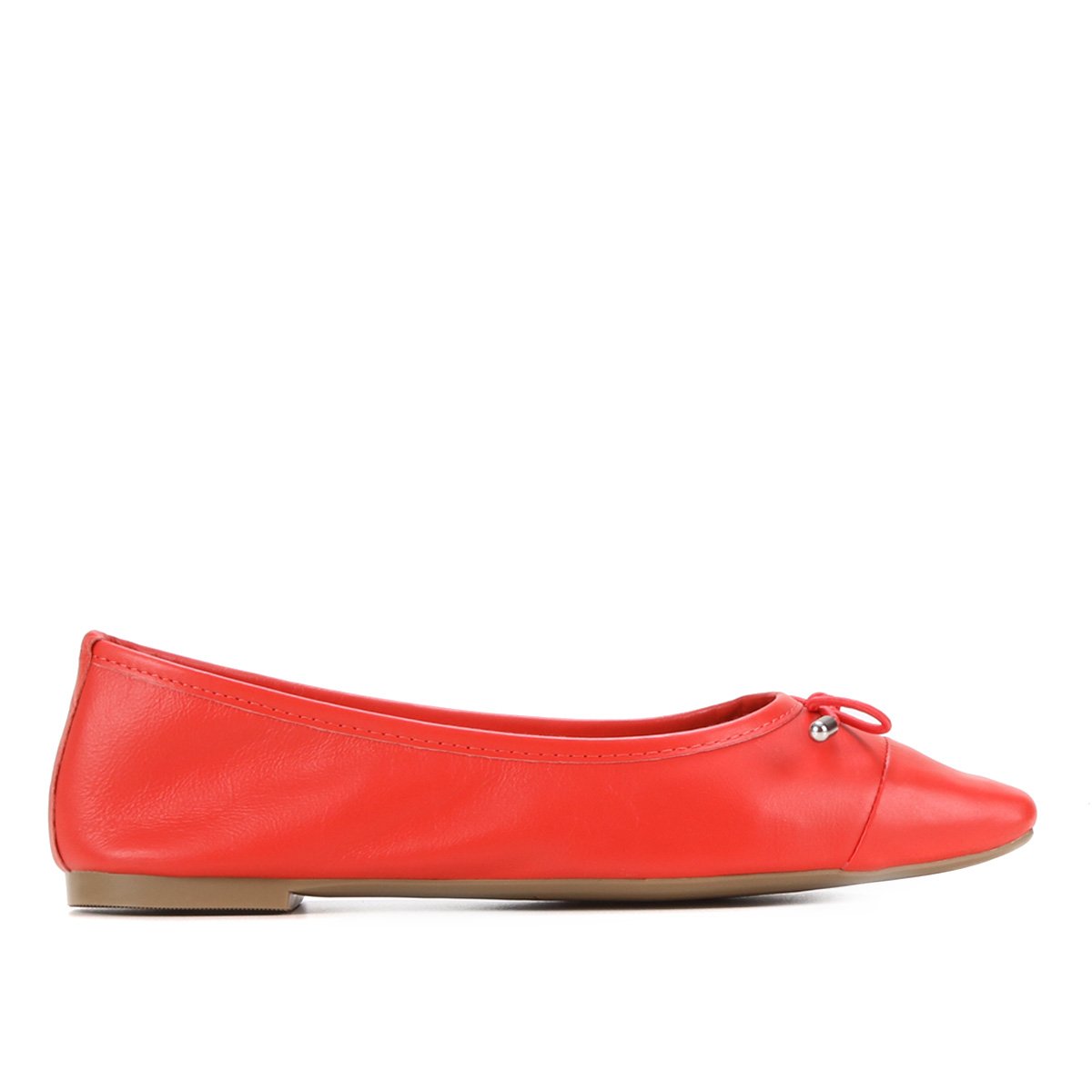 Sapatilha Couro Shoestock Comfy Bico Quadrado Feminina - Vermelho Menor preço em Sapatilha Couro Shoestock Comfy Bico Quadrado Feminina - Vermelho