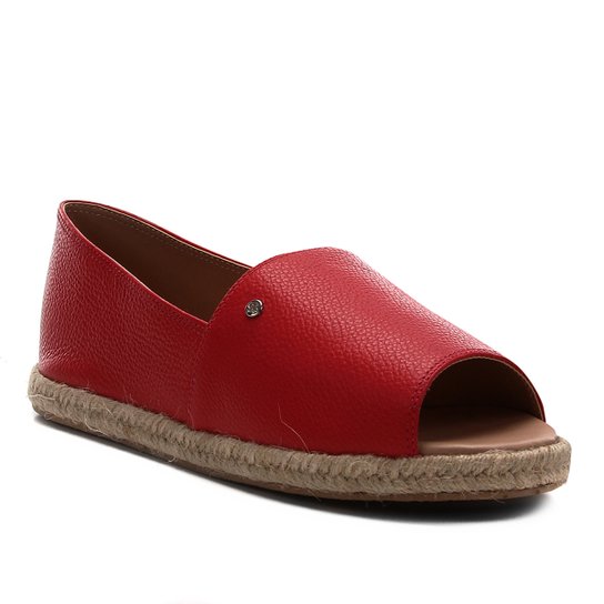 Sapatilha Couro Shoestock Confort Feminina - Vermelho