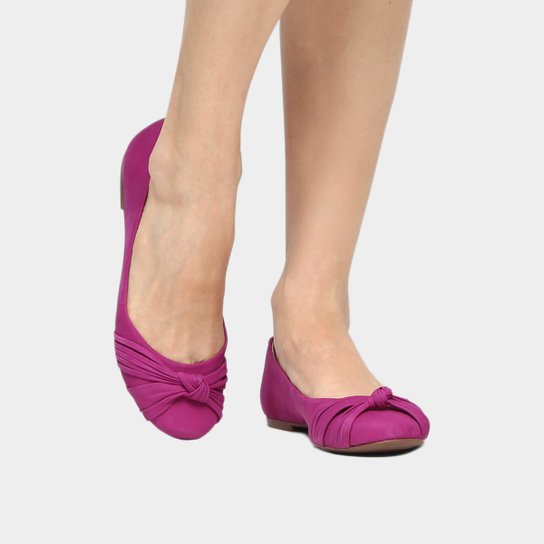 Sapatilha Couro Shoestock Nó Feminina - Pink