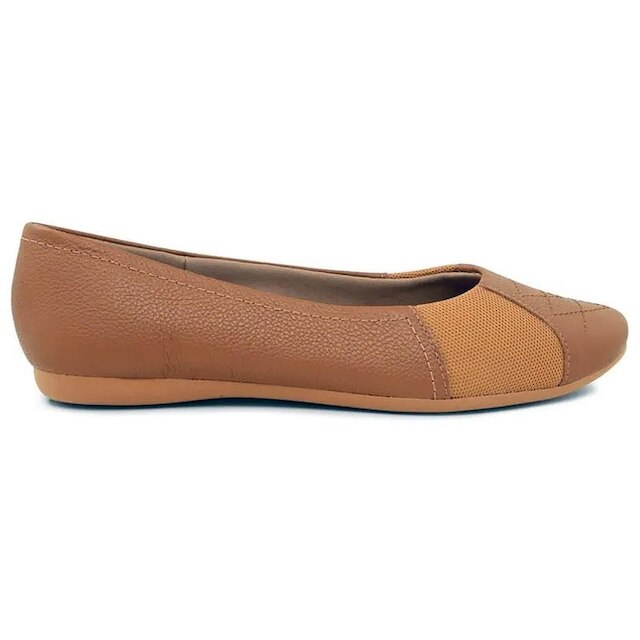 Sapatilha Couro Usaflex Bordada Joanete - Caramelo - 37
