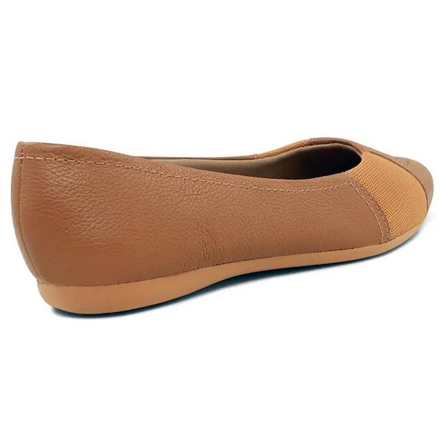 Sapatilha Couro Usaflex Bordada Joanete - Caramelo - 37