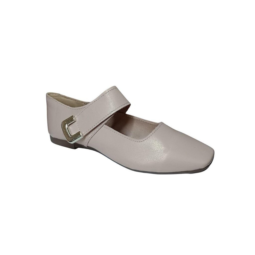 Sapatilha De Couro Boneca Scarpe Shoes Bico Quadrado Formal
