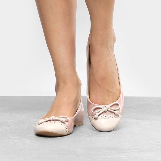 Sapatilha Drezzup Biqueira Zig Zag Feminina - Rosa Claro