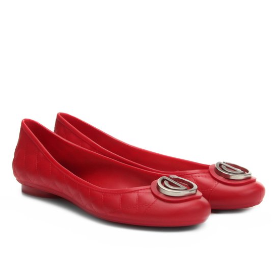 Sapatilha Dumond Injetada Bico Redondo Feminina - Vermelho