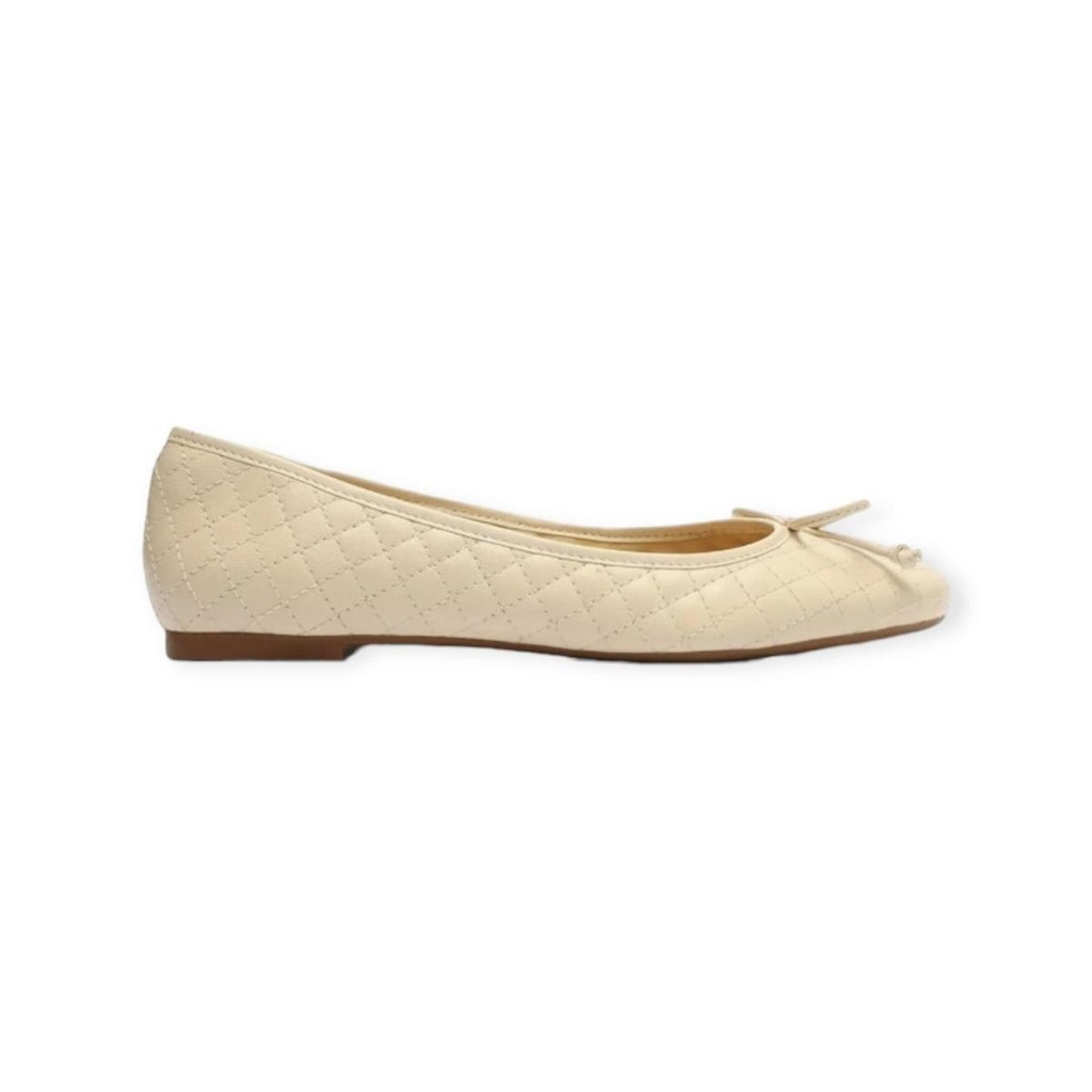 Sapatilha Feminina Arezzo Metalasse Bico Redondo Creme