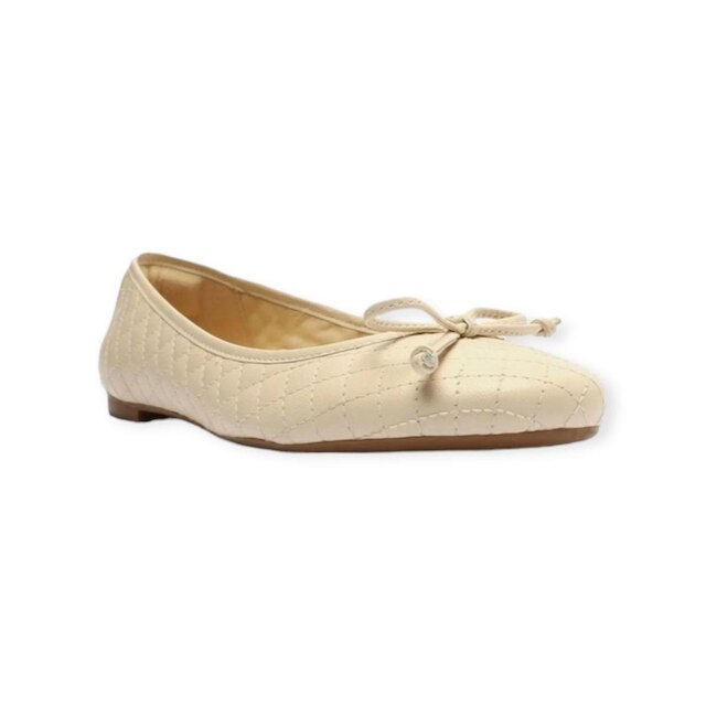 Sapatilha Feminina Arezzo Metalasse Bico Redondo Creme