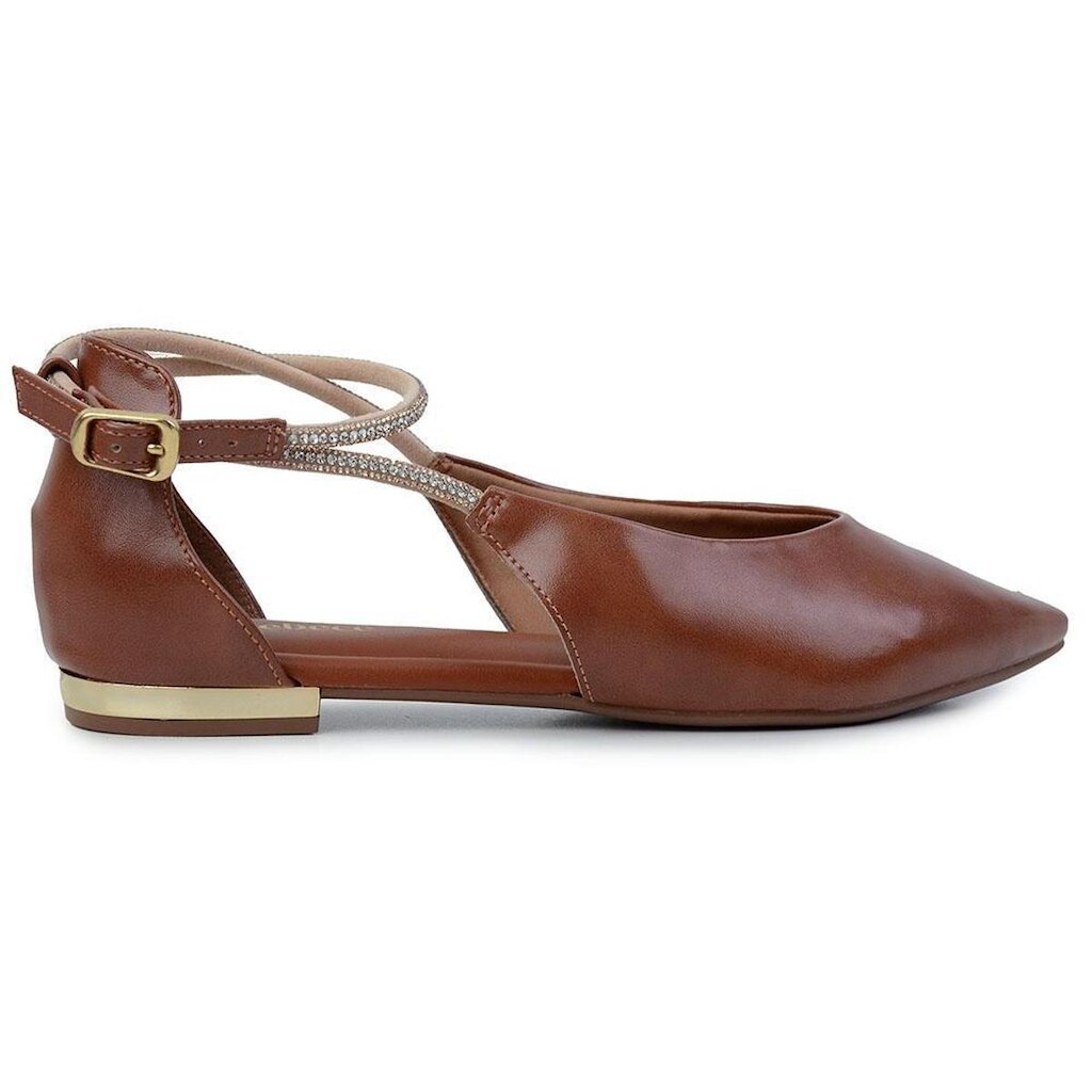 Sapatilha Feminina Bebecê Slingback Caramelo Marrom - T2019
