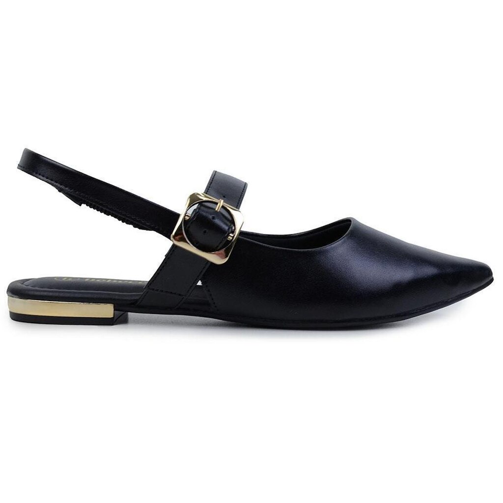 Sapatilha Feminina Bebecê Slingback Egeu Preta - T2019