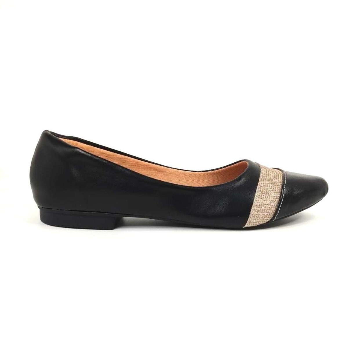 Sapatilha Feminina Bico Fino Confortável Leve Macia 99 - Preto Menor preço em Sapatilha Feminina Bico Fino Confortável Leve Macia 99 - Preto