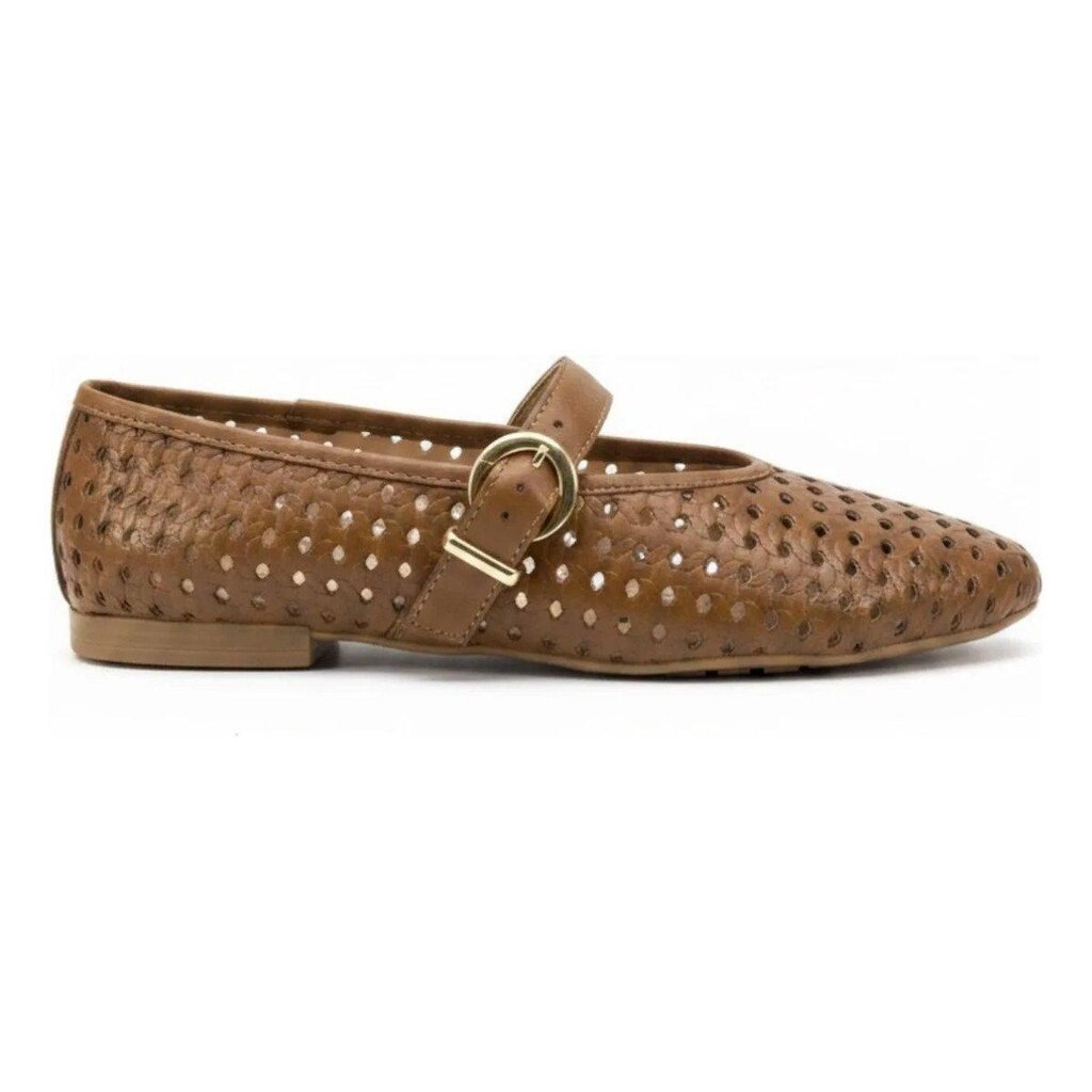 Sapatilha Feminina Bottero Boneca Couro 379802 - Caramelo
