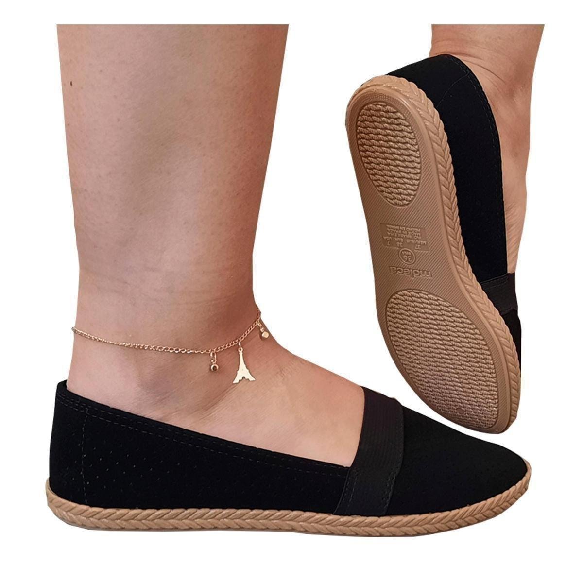Sapatilha Feminina Confortável e Leve Preta Moleca ST03 Menor preço em Sapatilha Feminina Confortável e Leve Preta Moleca ST03