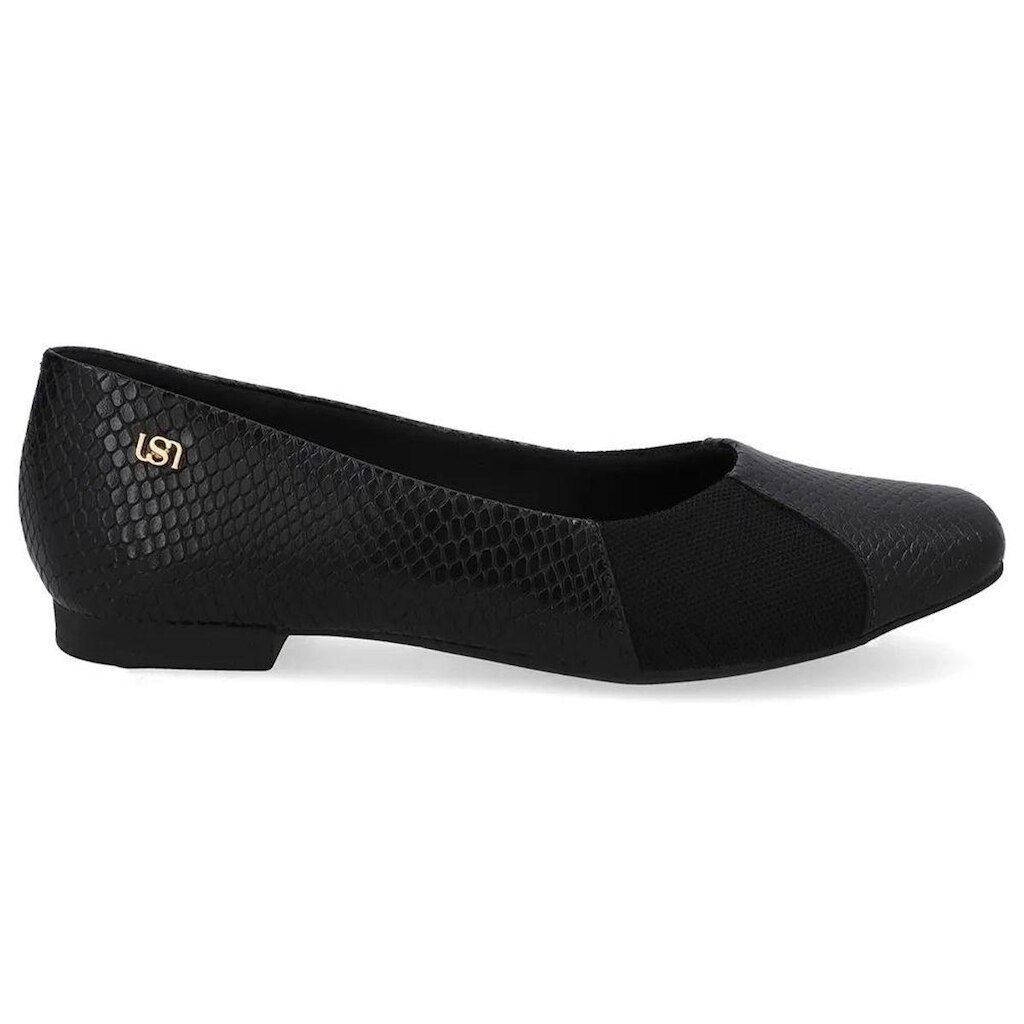 Sapatilha Feminina Couro Preto Usaflex UD10007