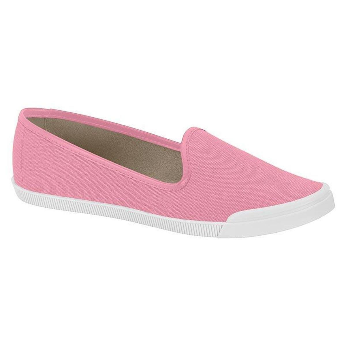 Sapatilha Feminina Lona Moleca Slip On Macio - Rosa Menor preço em Sapatilha Feminina Lona Moleca Slip On Macio - Rosa