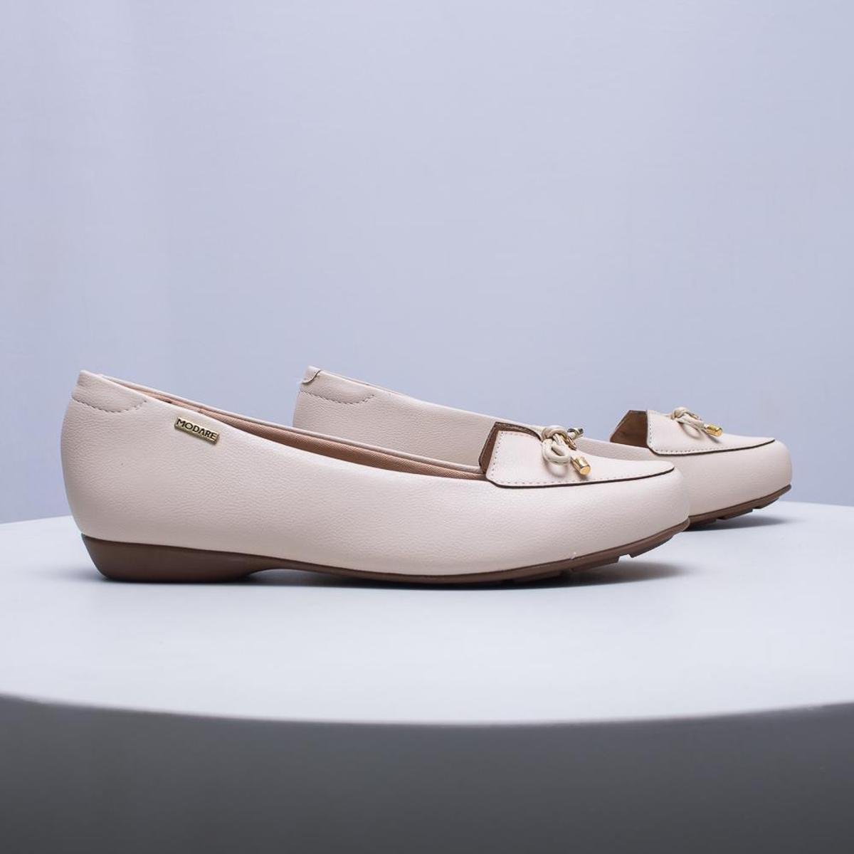 Sapatilha Feminina Modare Ultra Conforto Laço - Creme Menor preço em Sapatilha Feminina Modare Ultra Conforto Laço - Creme