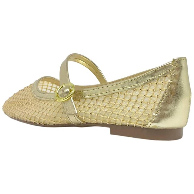 Sapatilha Feminina Tela Strass Boneca Conforto Moderna Cacci