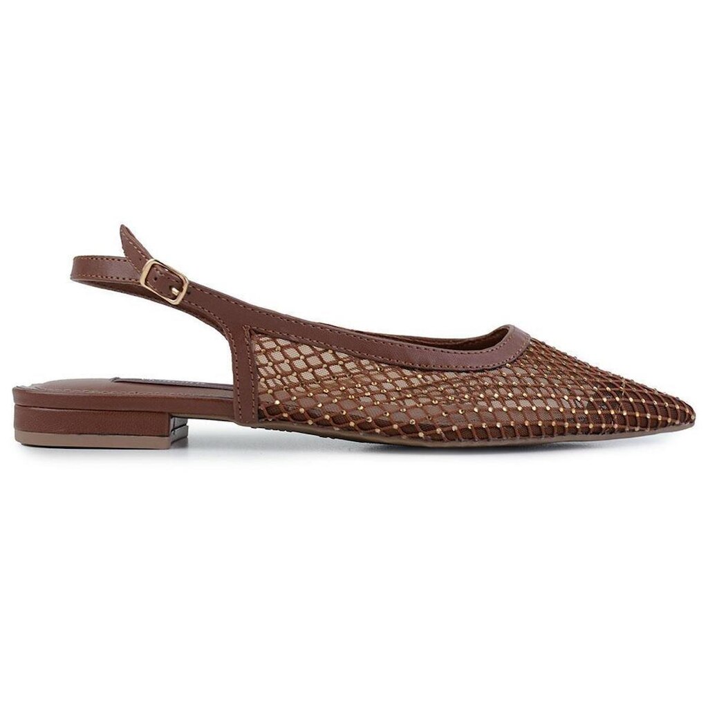 Sapatilha Feminina Via Marte Slingback Marrom - 1830