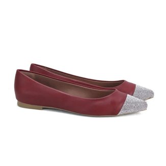 Sapatilha Feminino em Napa com Biqueira Strass Ana Mello