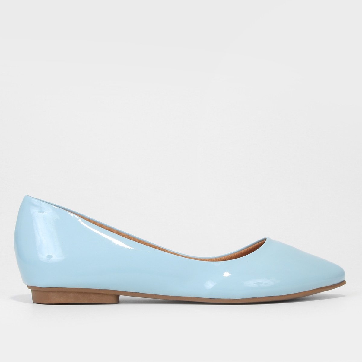 Sapatilha Griffe Bico Fino Verniz Feminina - Azul Claro é ruim? Sapatilha Griffe Bico Fino Verniz Feminina - Azul Claro é boa?