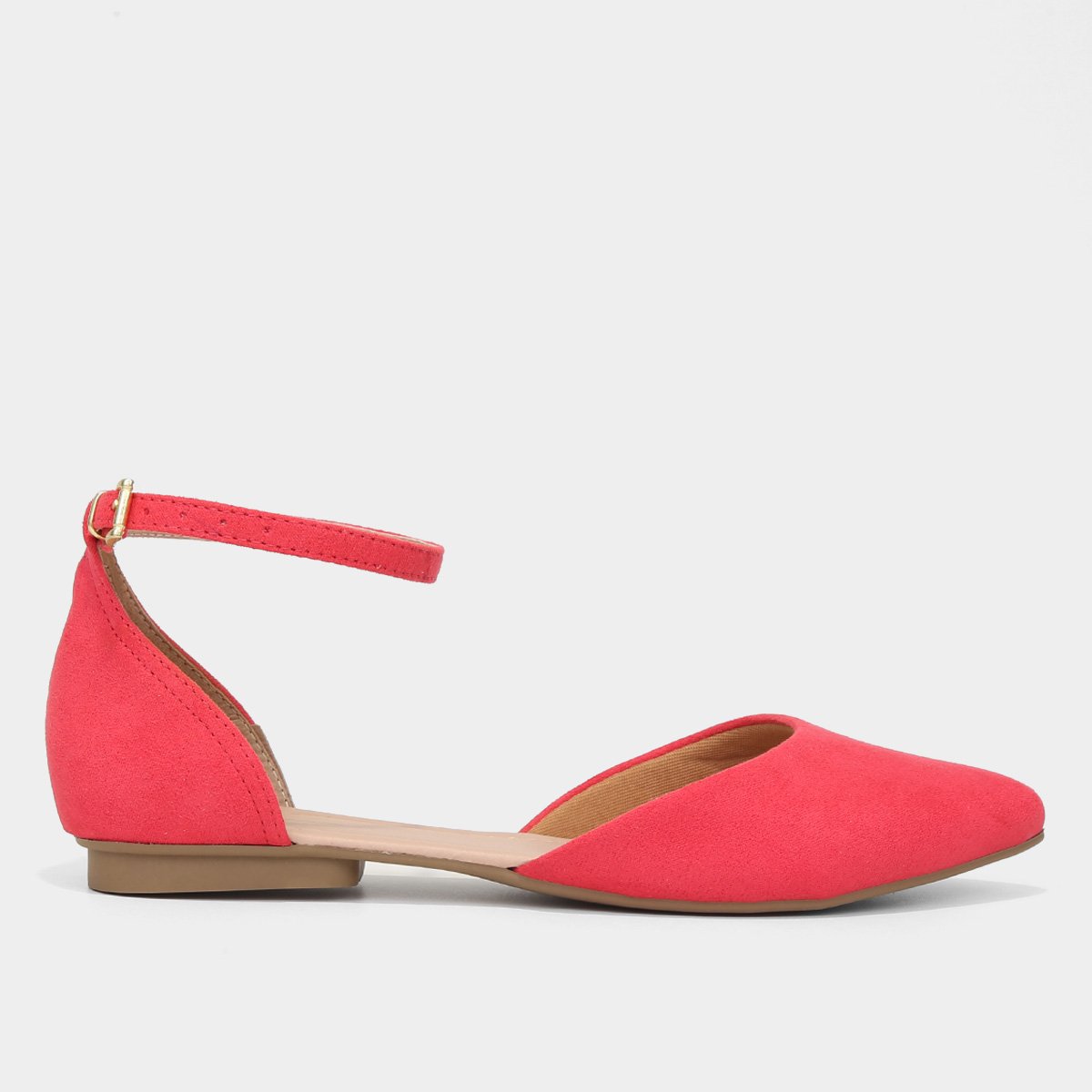 Sapatilha Griffe Fivela Bico Fino Feminina - Rosa Menor preço em Sapatilha Griffe Fivela Bico Fino Feminina - Rosa