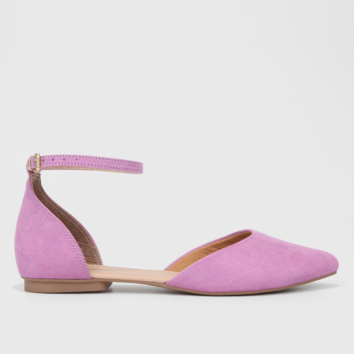 Sapatilha Griffe Fivela Bico Fino Feminina - Lilás Menor preço em Sapatilha Griffe Fivela Bico Fino Feminina - Lilás