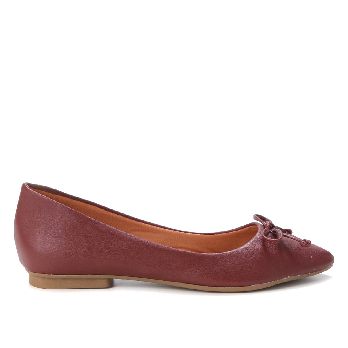 Sapatilha Griffe Laço Bico Fino Feminina - Vinho Menor preço em Sapatilha Griffe Laço Bico Fino Feminina - Vinho