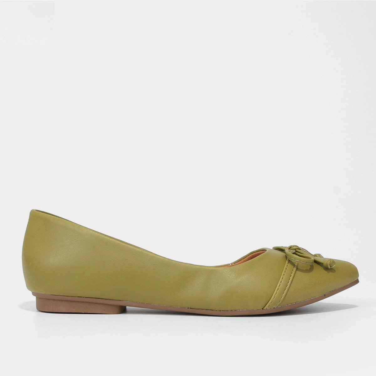 Sapatilha Griffe Laço Bico Fino Feminina - Verde Menor preço em Sapatilha Griffe Laço Bico Fino Feminina - Verde