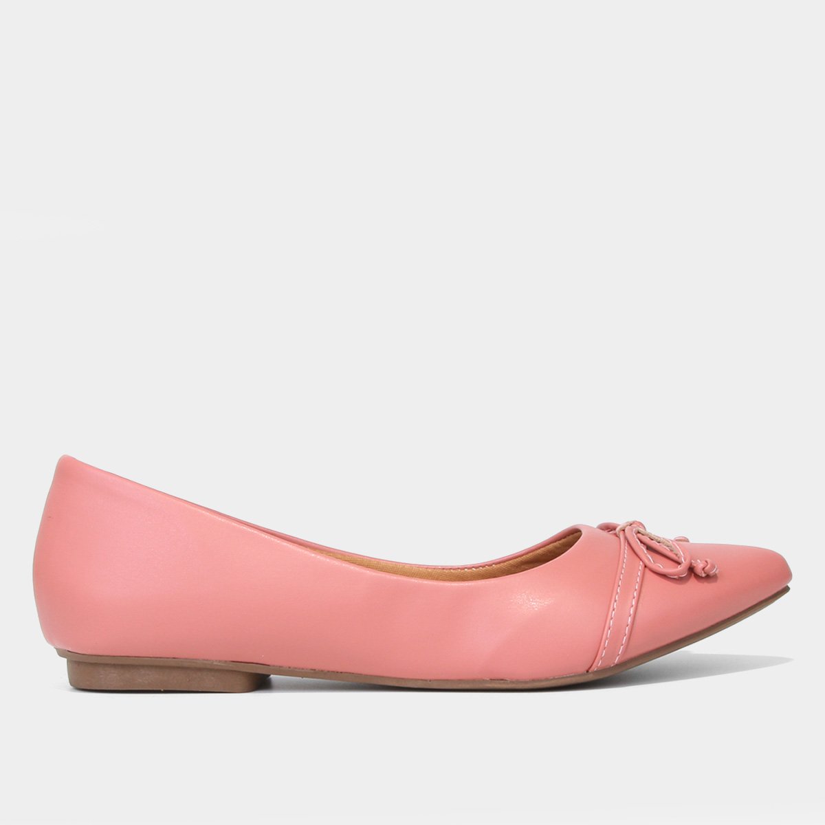 Sapatilha Griffe Laço Bico Fino Feminina - Rosa Claro Menor preço em Sapatilha Griffe Laço Bico Fino Feminina - Rosa Claro