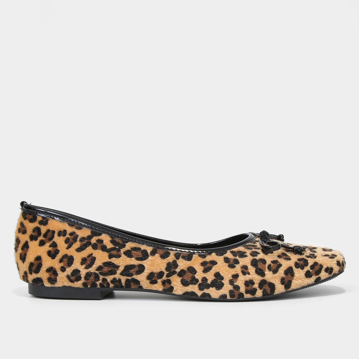 Sapatilha Griffe Laço Bico Quadrado Feminina - Onça Menor preço em Sapatilha Griffe Laço Bico Quadrado Feminina - Onça