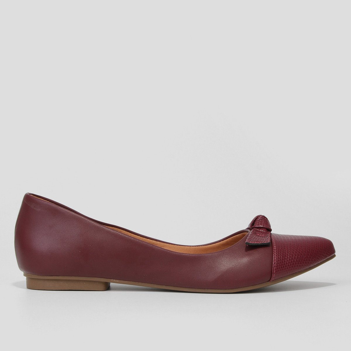 Sapatilha Griffe Lizard Nó Bico Fino Feminina - Vinho Menor preço em Sapatilha Griffe Lizard Nó Bico Fino Feminina - Vinho