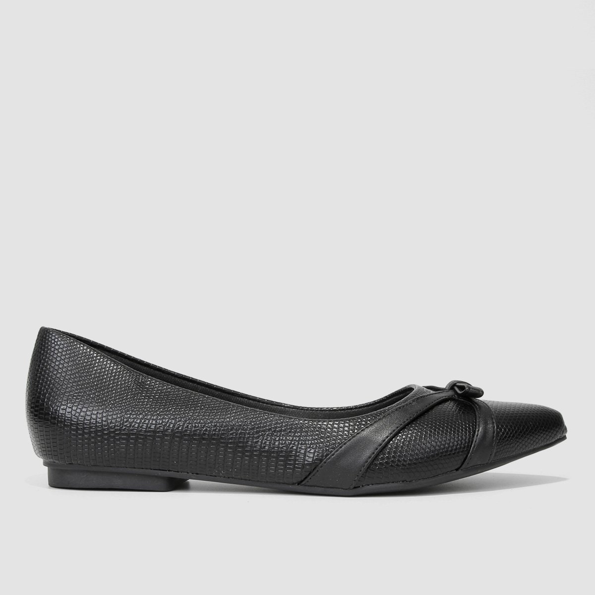 Sapatilha Griffe Snake Bico Fino Feminina - Preto Menor preço em Sapatilha Griffe Snake Bico Fino Feminina - Preto