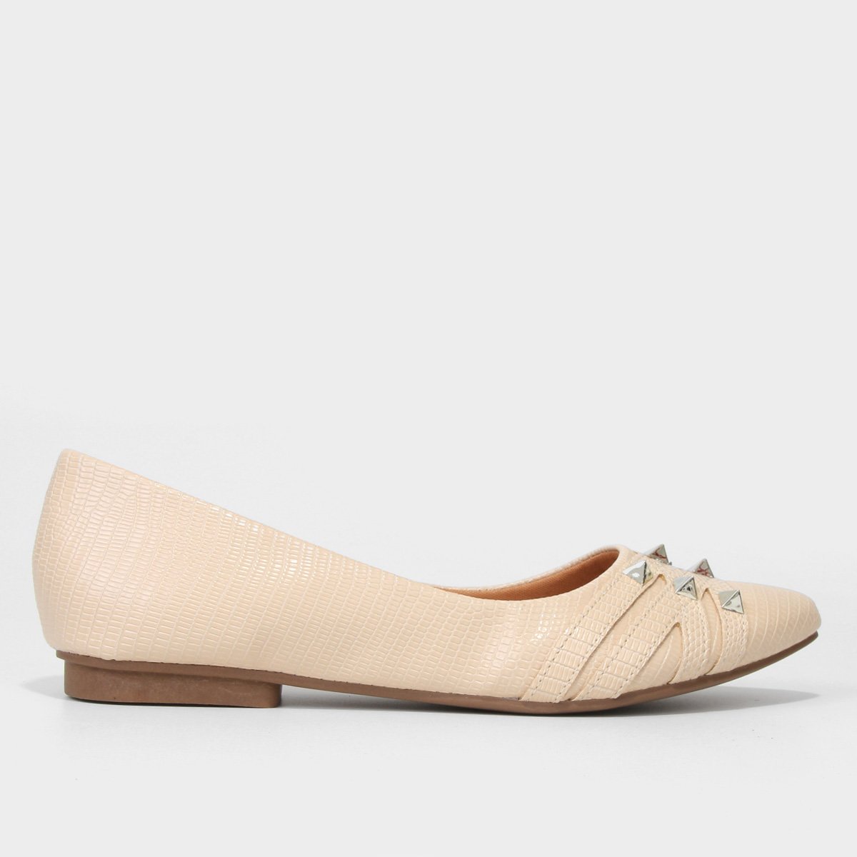 Sapatilha Griffe Spikes Bico Fino Feminina - Nude é ruim? Sapatilha Griffe Spikes Bico Fino Feminina - Nude é boa?