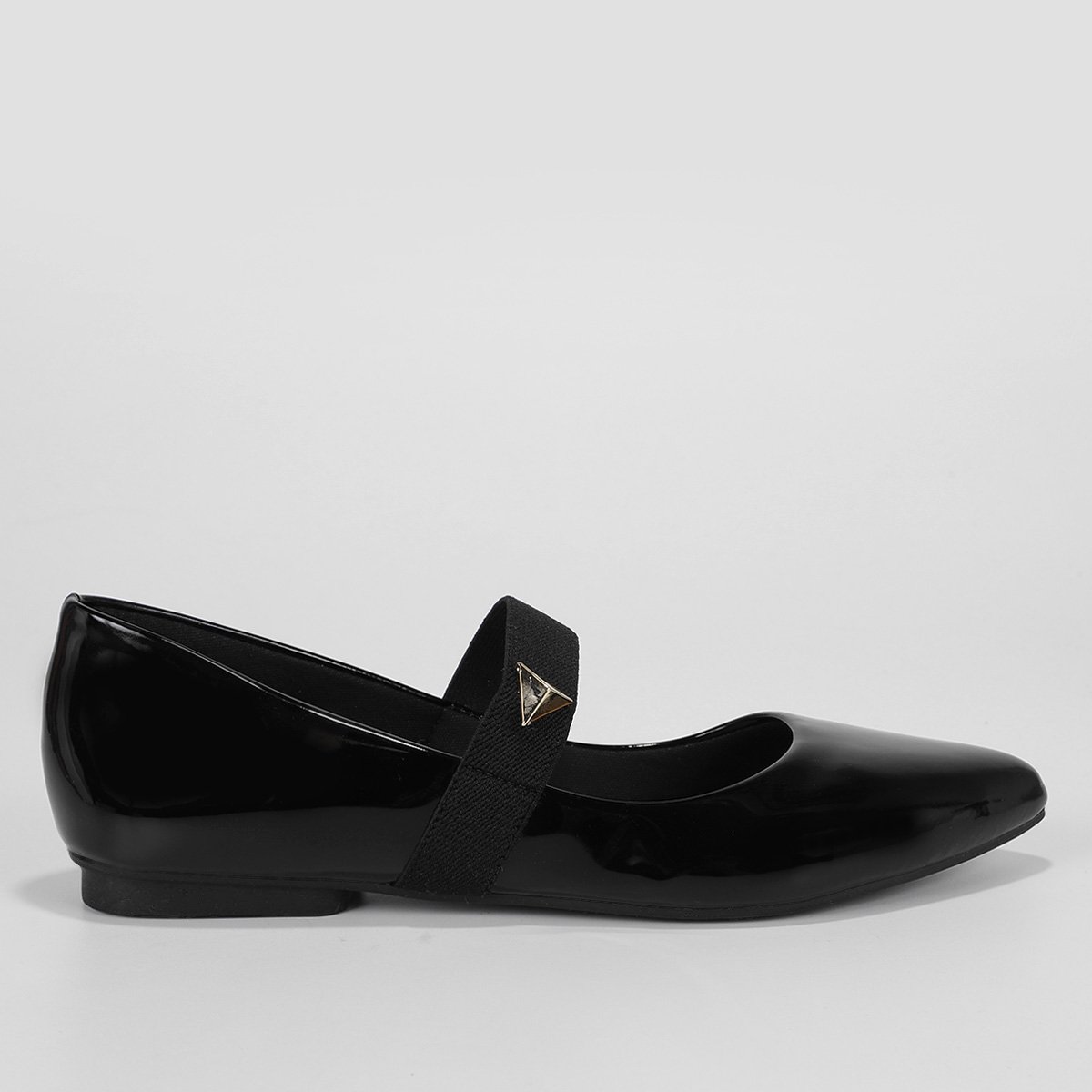 Sapatilha Griffe Verniz Tira Feminina - Preto Menor preço em Sapatilha Griffe Verniz Tira Feminina - Preto