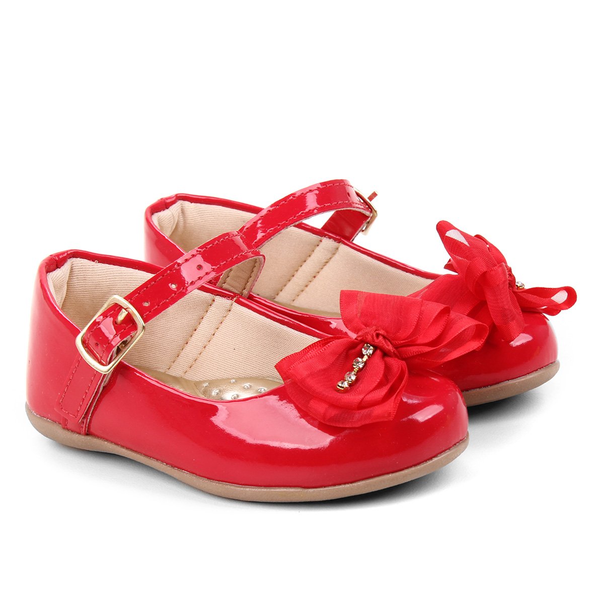 Sapatilha Infantil Bella Ninna Laço Feminina - Vermelho Menor preço em Sapatilha Infantil Bella Ninna Laço Feminina - Vermelho