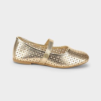 Sapatilha Infantil Bibi Ballerina Basic Dourada