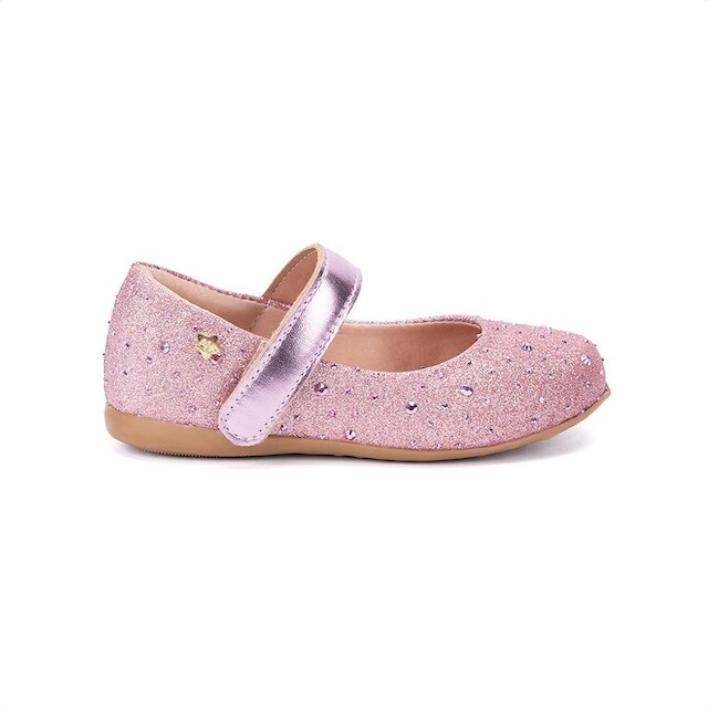 Sapatilha Infantil Estilo Boneca Spikes E Tira Ajustável