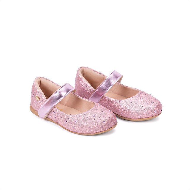 Sapatilha Infantil Estilo Boneca Spikes E Tira Ajustável