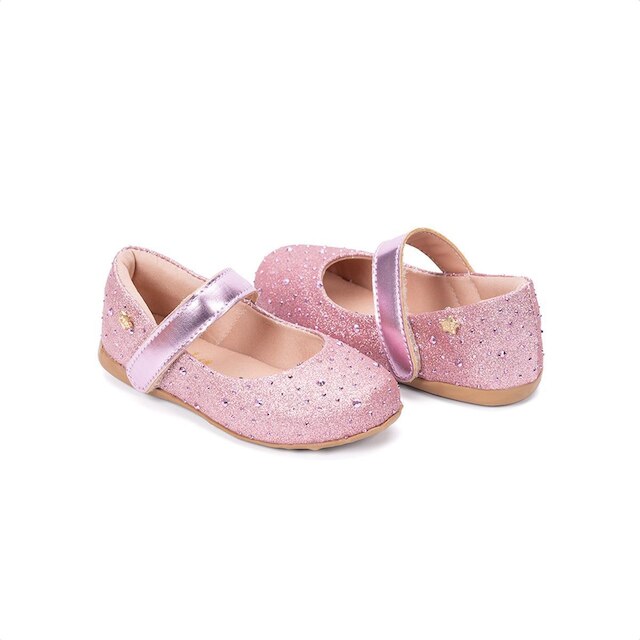 Sapatilha Infantil Estilo Boneca Spikes E Tira Ajustável