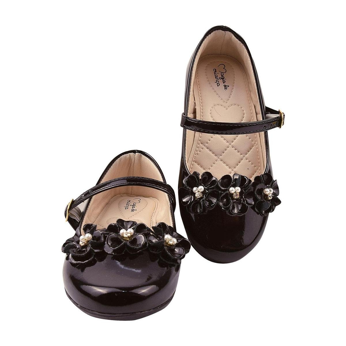 Sapatilha Infantil Feminina Menina Dama de Honra - Preto Menor preço em Sapatilha Infantil Feminina Menina Dama de Honra - Preto