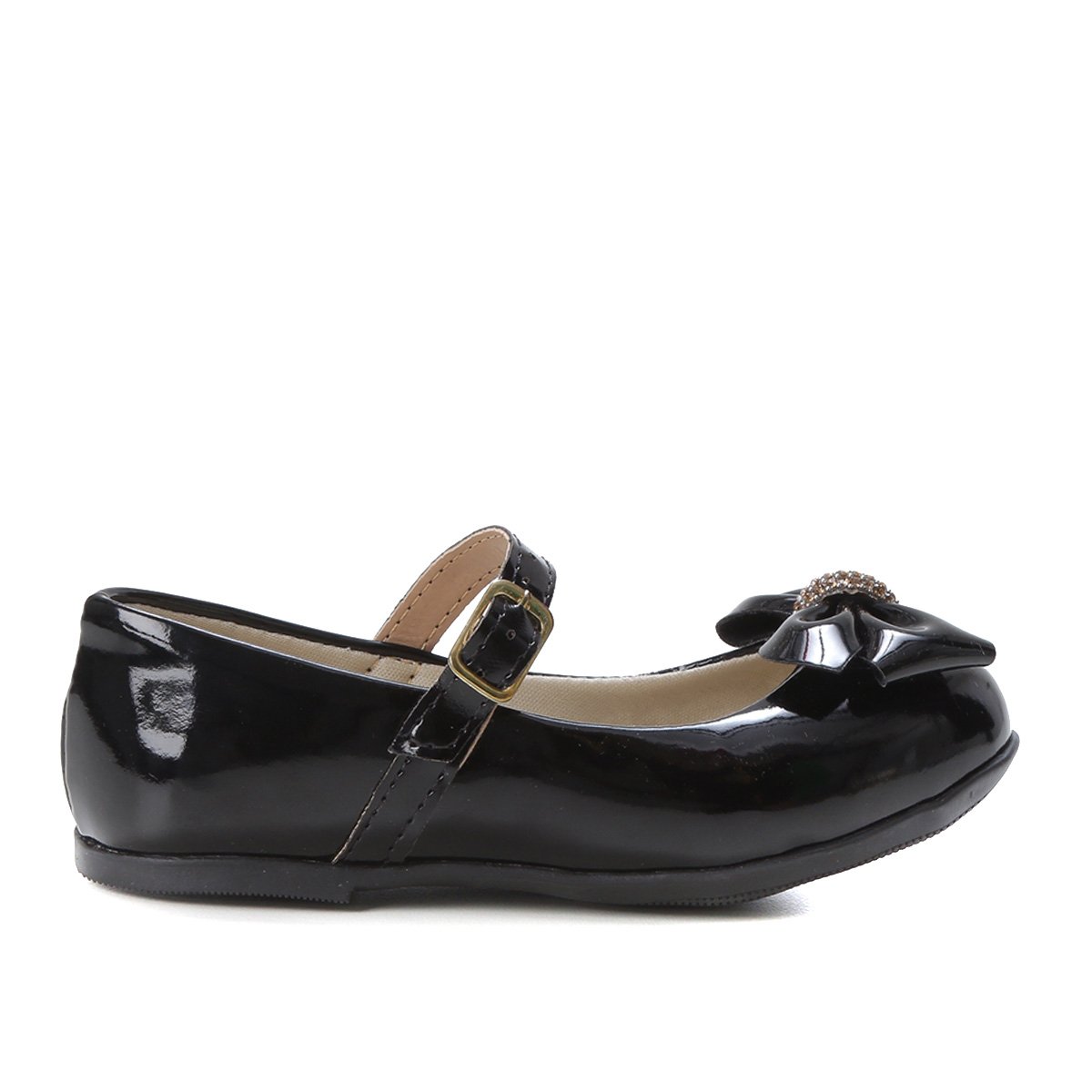 Sapatilha Infantil Magia Laço Verniz Feminina - Preto Menor preço em Sapatilha Infantil Magia Laço Verniz Feminina - Preto
