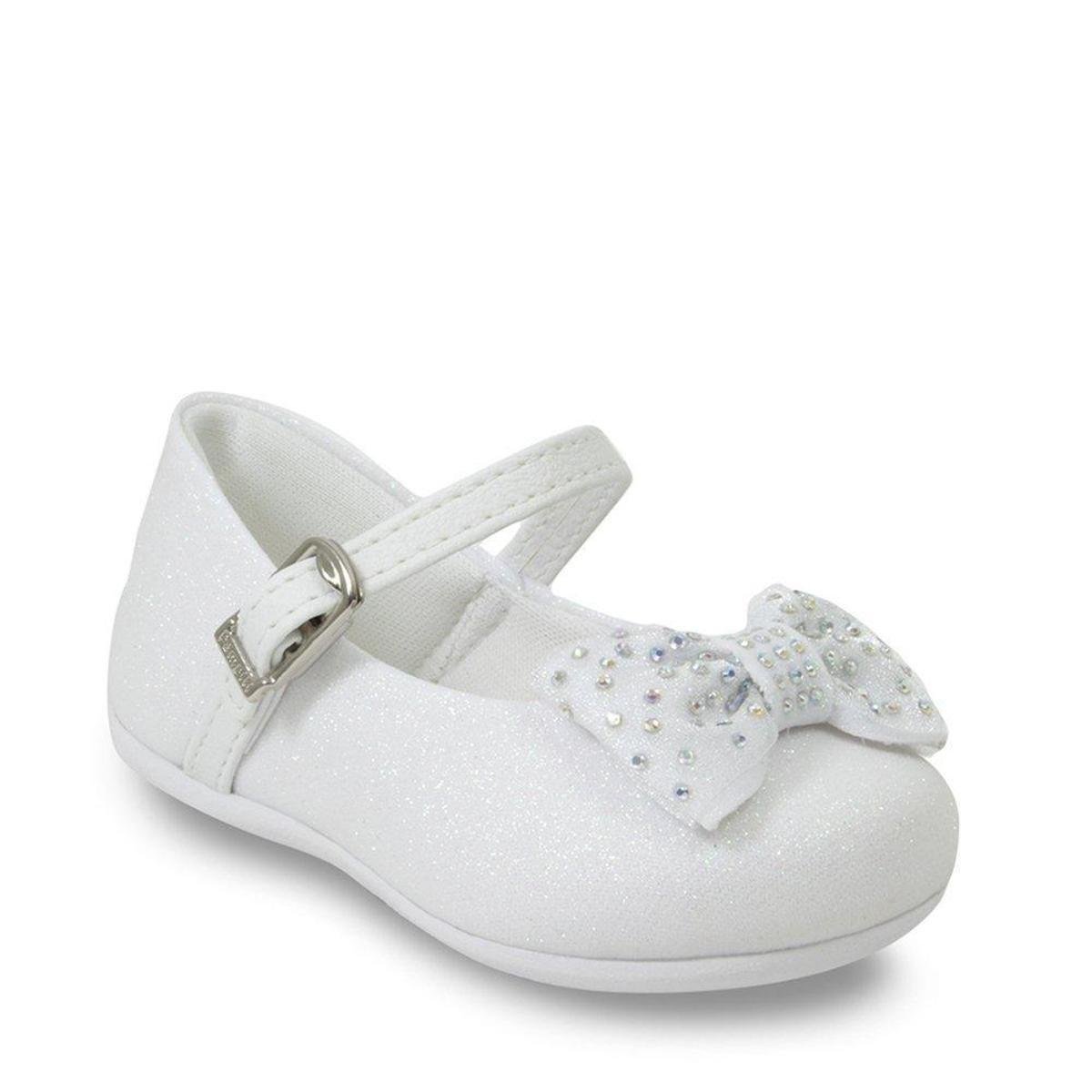 Sapatilha Infantil Pampili Angel 4928 Laço com Brilho Menina - Branco |  Zattini