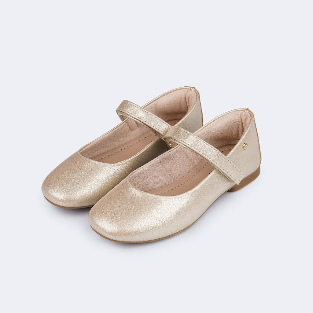 Sapatilha Infantil Pampili Ballet Cintilante Dourado