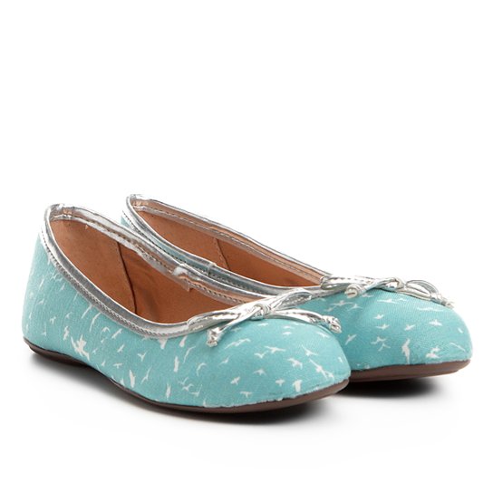 Sapatilha Infantil Shoestock Tecido Feminina - Azul Turquesa