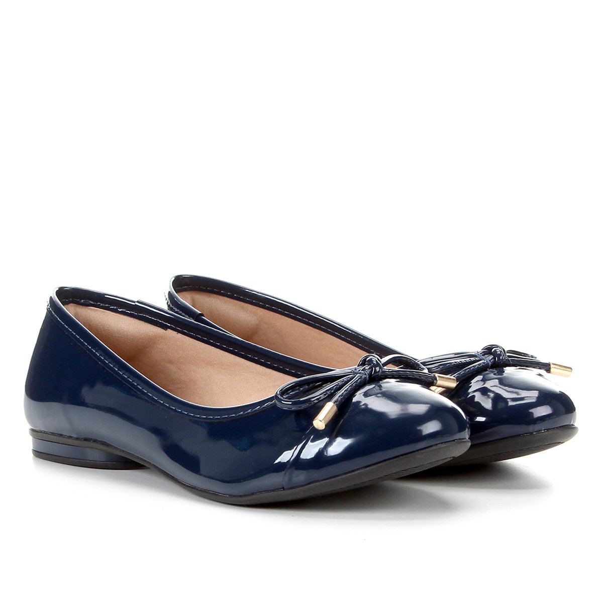 Sapatilha Jelly Bean Lacinho Verniz Feminina - Marinho Menor preço em Sapatilha Jelly Bean Lacinho Verniz Feminina - Marinho