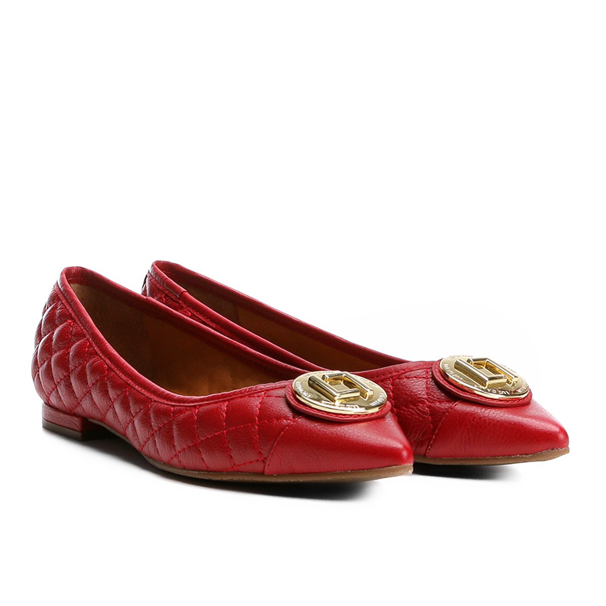 Sapatilha Luz da Lua Matelassê Bico Fino Feminino - Vermelho | Zattini