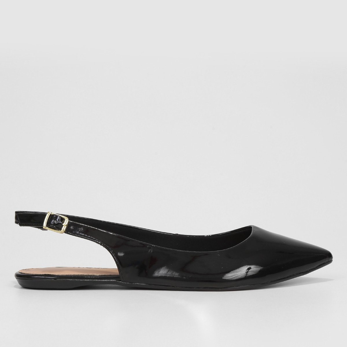 Sapatilha Meu Bem Slingback Verniz Feminina - Preto Menor preço em Sapatilha Meu Bem Slingback Verniz Feminina - Preto