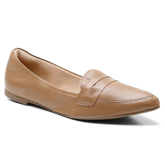 Sapatilha Miss Bela Elegante Lisa Bico Fino Feminina - Marrom