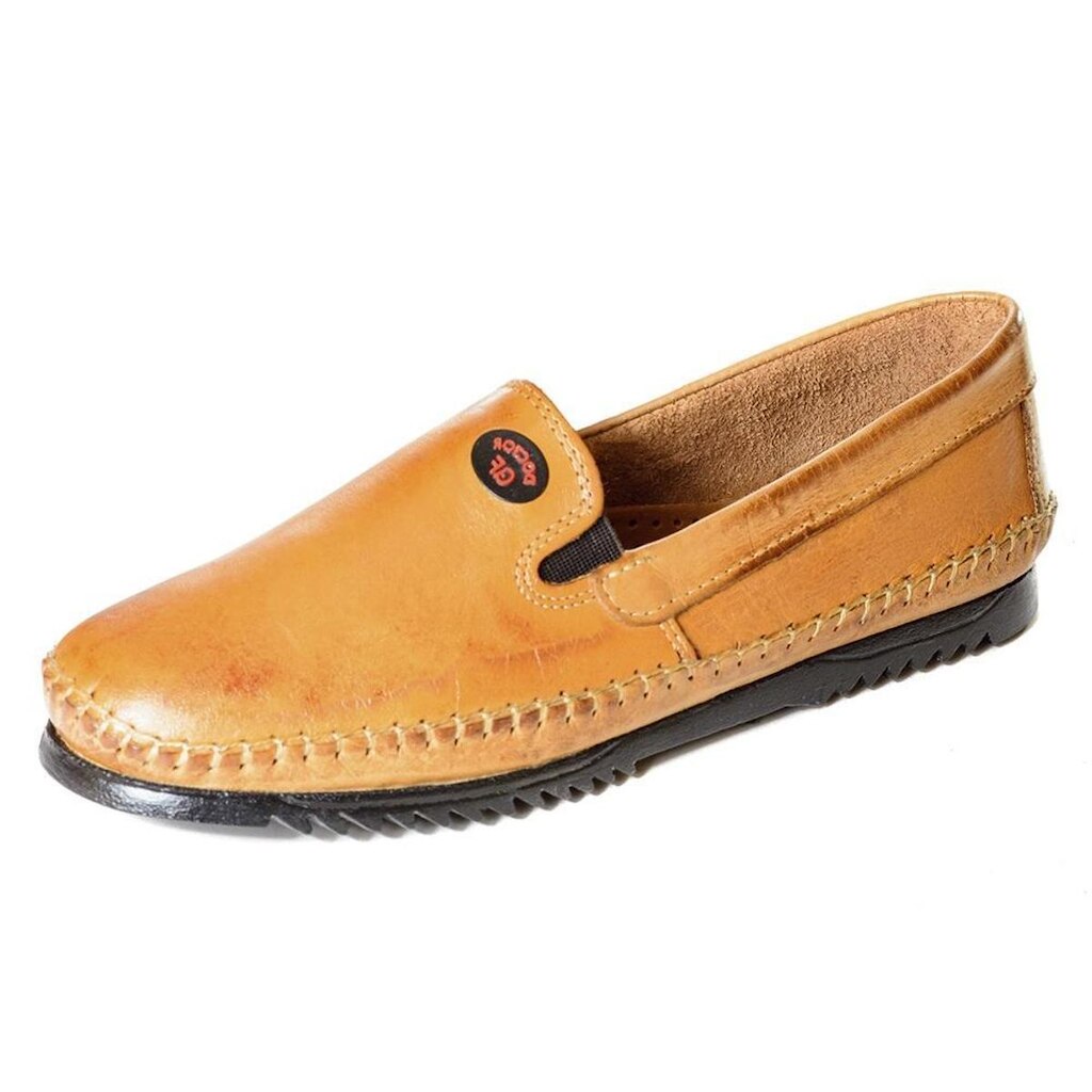 Sapatilha Mocassim Couro Masculino Costura Manual Calce Facil Ajuste Elastico Macia Leve Dia a Dia