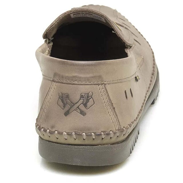 Sapatilha Mocassim Masculino Logan-2 Couro Sesamo Freeway 2655