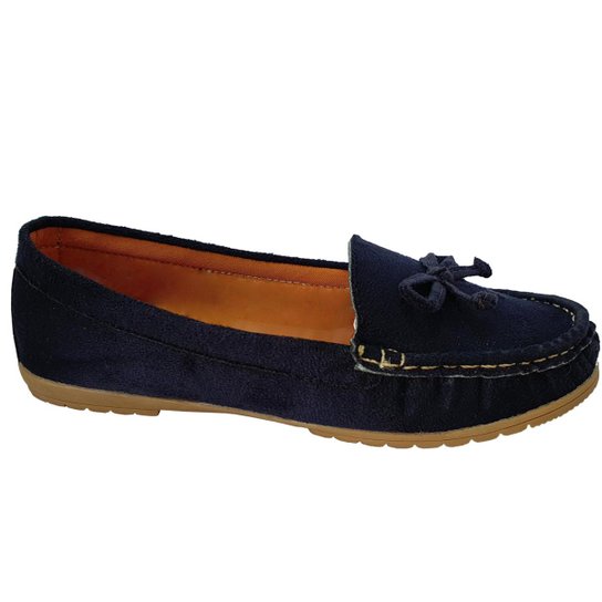 Sapatilha Mocassim Moda Pé Costurado Feminina - Preto